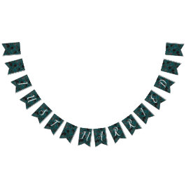 Black Teal Ro Gothic Elegant bröllop Vimplar