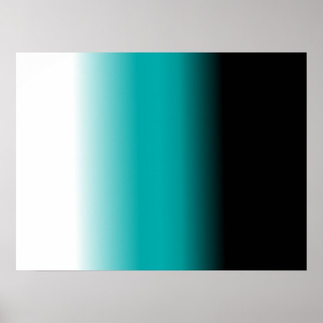 Black Teal White Ombre Poster (Framsidan)