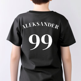 Black Team Logotyp Namn Nummer Modern Sport T Shirt