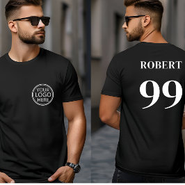 Black Team Logotyp Namn Nummer Modern Sport T Shirt