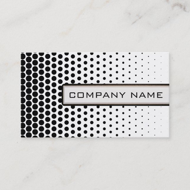 Black Techno Dots Elegant Modern White Visitkort (Framsida)