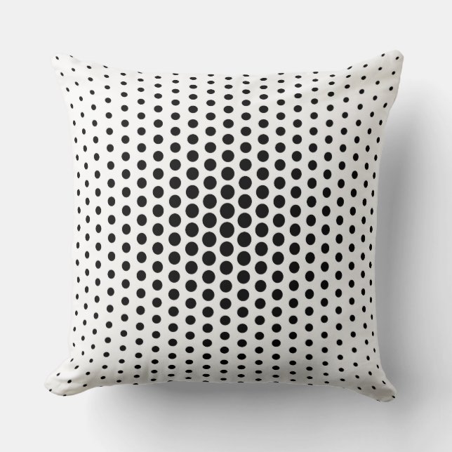 Black Techno Dots Modern Kudde (Framsida)