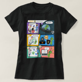 Black Tecknads Greenie Protector Woman T-Shirt