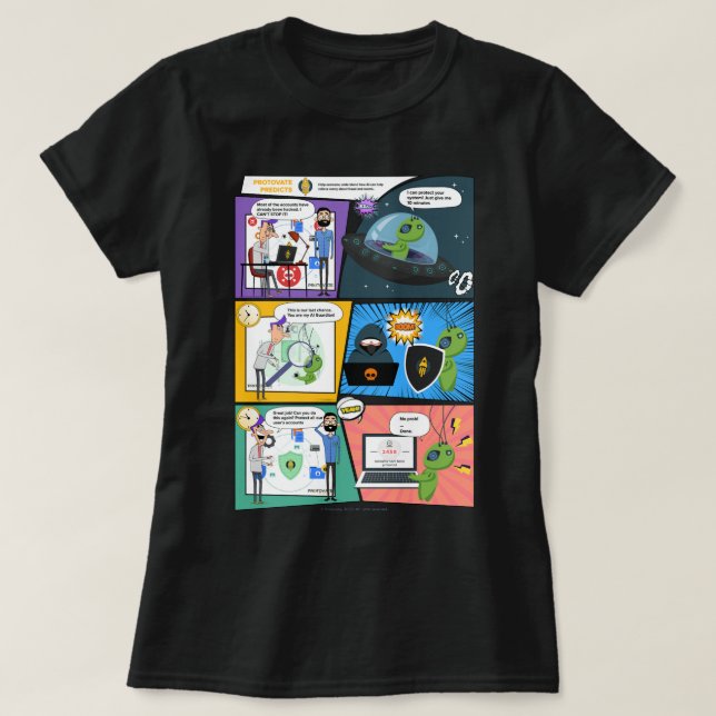 Black Tecknads Greenie Protector Woman T-Shirt (Design framsida)