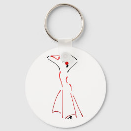 Bläck Teckning i Flamenco Dancer Nyckelring