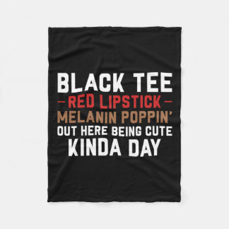 Black Tee Red Lipstick Melanin Brown Skin Black Hi Fleecefilt
