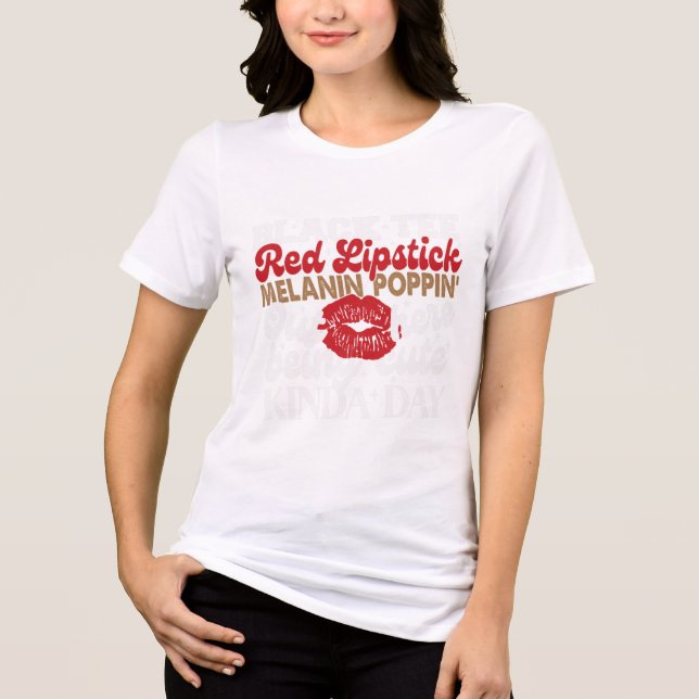Black Tee Red Lipstick Melanin Juneteonde Black Hi (Framsida)