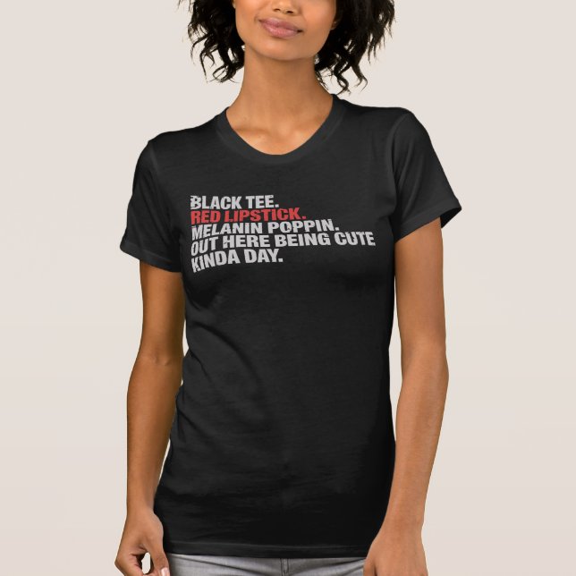 Black Tee Red Lipstick Melanin Poppin African (Framsida)