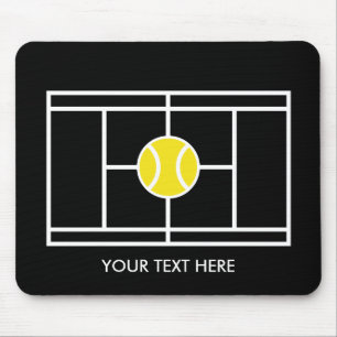 Black Tennis Court Mousepad-gåva med anpassningsb Musmatta