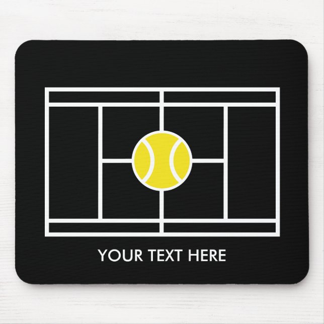 Black Tennis Court Mousepad-gåva med anpassningsba Musmatta (Framsidan)