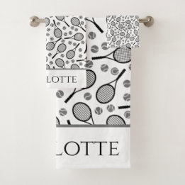 Black Tennis Rackets och Grått Bollar Anpassade H