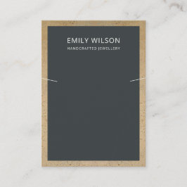 BLACK TERRACOTTA STRUKTUR GRÄNS NECKLACE VISNING VISITKORT