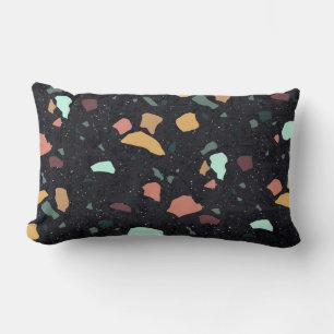 Black Terrazzo Mönster Lumbarkudde