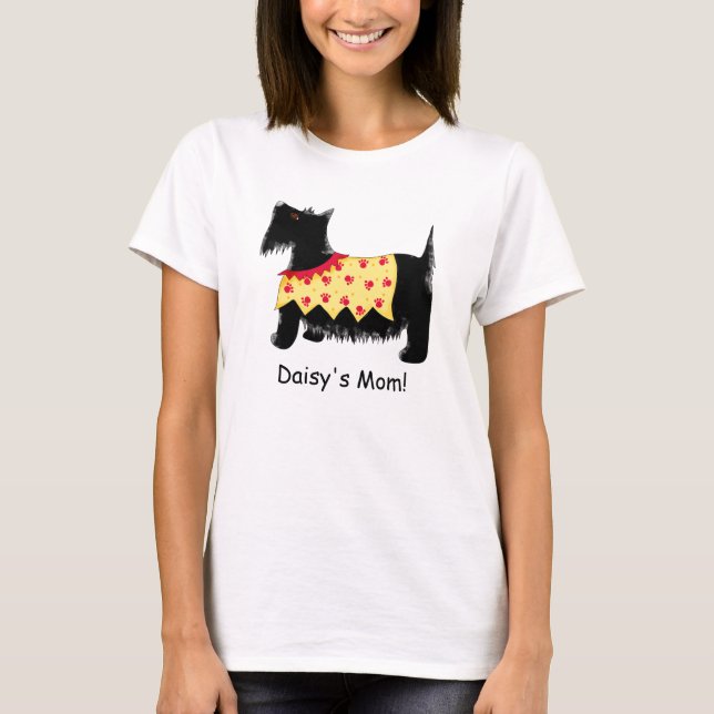 Black Terrier Hund Gult Red Namn Personlig Mamma Tee (Framsida)