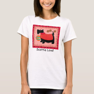 Black Terrier Hund Red Coral Anpassningsbar Scotti T Shirt