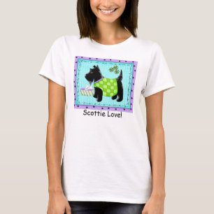 Black Terrier Hund Turcouise Lila Scottie Kärlek Tee