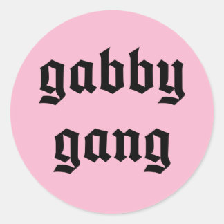 Black Text Gabby Gang Stickers Runt Klistermärke