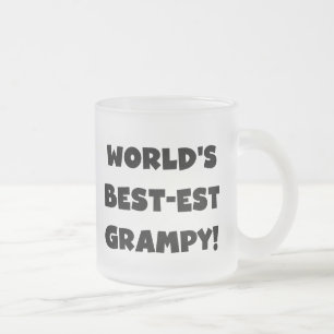 Black Text World's Bästa Grampy-gåvor Frostad Glasmugg