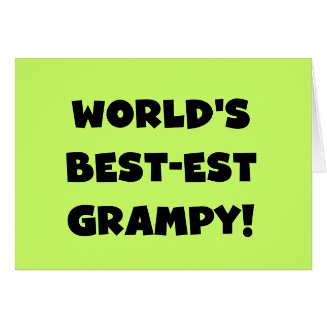 Black Text World's Bästa Grampy-gåvor Hälsningskort (Framsidan Horizontal)