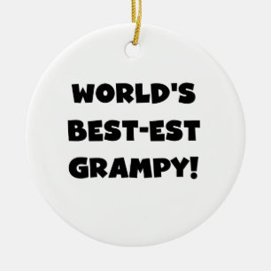 Black Text World's Bästa Grampy-gåvor Julgransprydnad Keramik