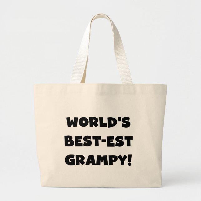 Black Text World's Bästa Grampy-gåvor Jumbo Tygkasse (Framsidan)