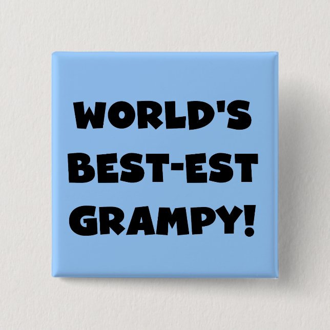 Black Text World's Bästa Grampy-gåvor Knapp (Framsida)