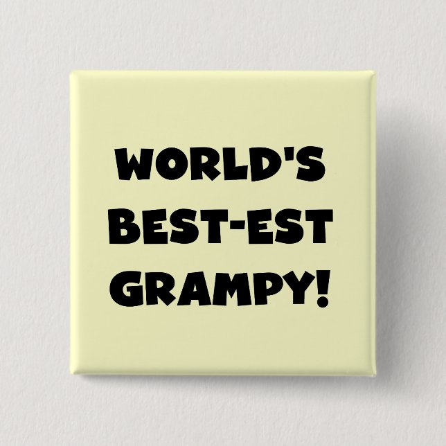 Black Text World's Bästa Grampy-gåvor Knapp (Framsida)