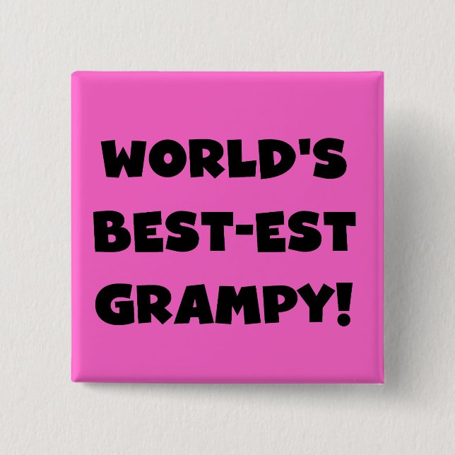Black Text World's Bästa Grampy-gåvor Knapp (Framsida)