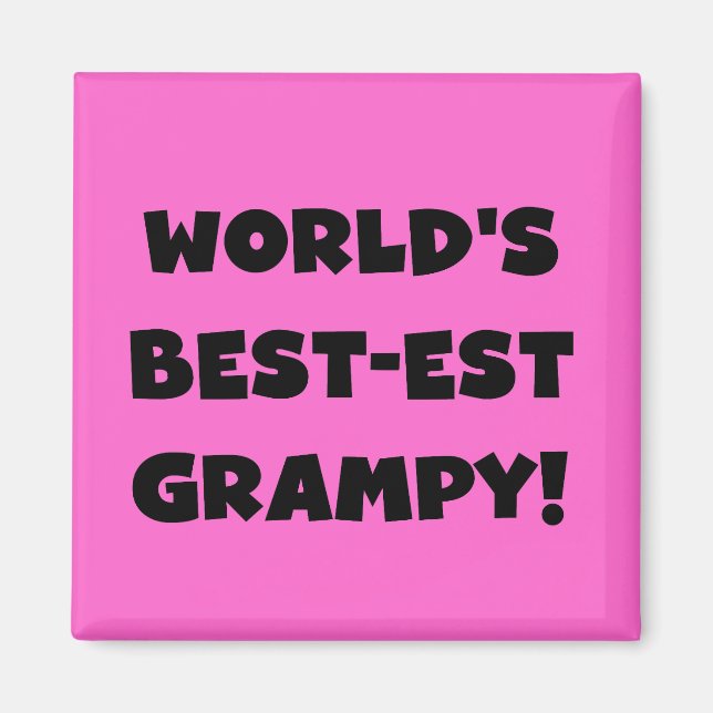 Black Text World's Bästa Grampy-gåvor Magnet (Framsidan)