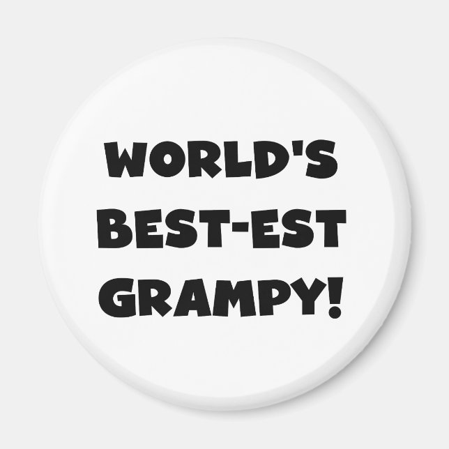 Black Text World's Bästa Grampy-gåvor Magnet (Framsidan)