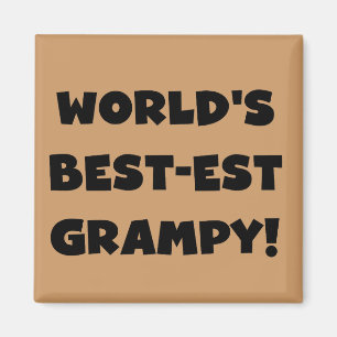 Black Text World's Bästa Grampy-gåvor Magnet