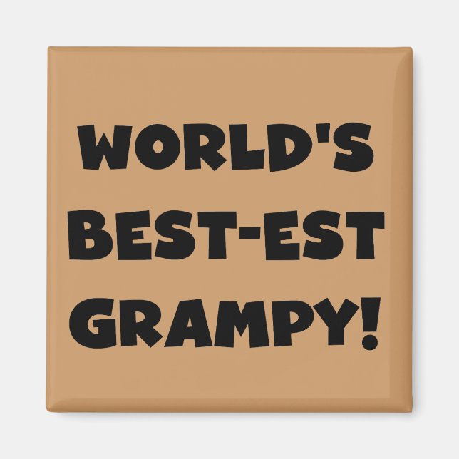 Black Text World's Bästa Grampy-gåvor Magnet (Framsidan)