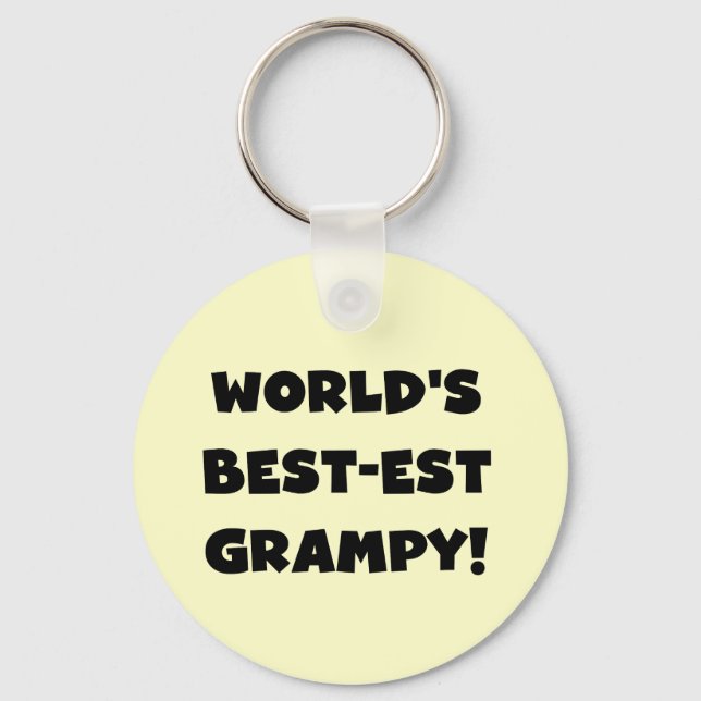 Black Text World's Bästa Grampy-gåvor Nyckelring (Framsida)