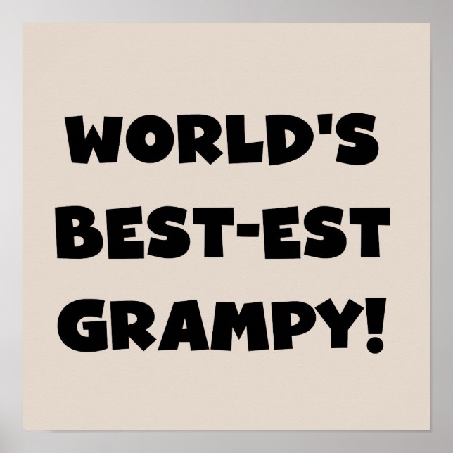 Black Text World's Bästa Grampy-gåvor Poster (Framsidan)
