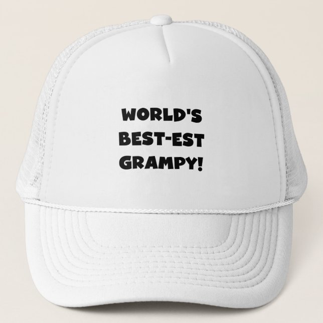 Black Text World's Bästa Grampy-gåvor Truckerkeps (Framsida)