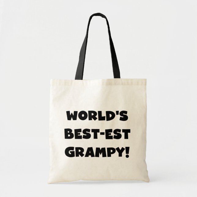 Black Text World's Bästa Grampy-gåvor Tygkasse (Framsidan)