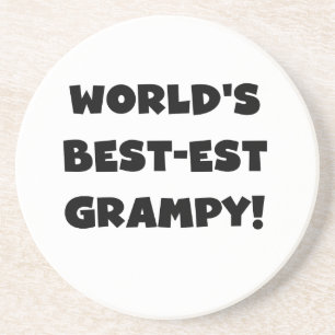 Black Text World's Bästa Grampy-gåvor Underlägg Sandsten