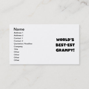 Black Text World's Bästa Grampy-gåvor Visitkort