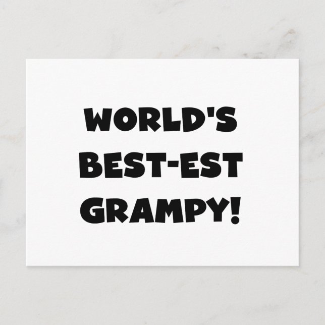 Black Text World's Bästa Grampy-gåvor Vykort (Framsida)