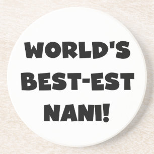 Black Text World's Best Nani T-shirts and Gift Underlägg