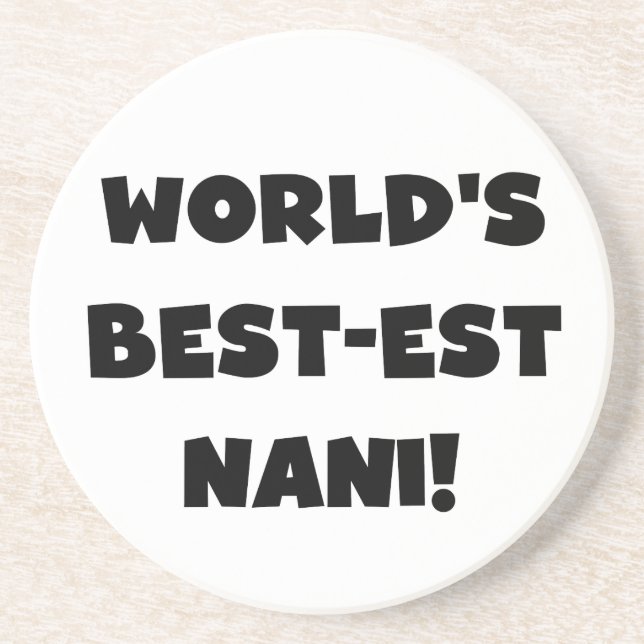 Black Text World's Best Nani T-shirts and Gift Underlägg (Framsidan)