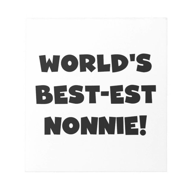 Black Text World's Best Nonnie Gifts Anteckningsblock (Framsida)