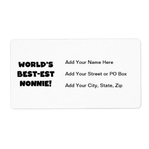 Black Text World's Best Nonnie Gifts Fraktsedel