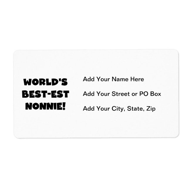 Black Text World's Best Nonnie Gifts Fraktsedel (Framsidan)