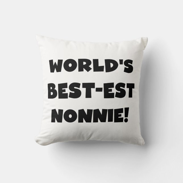 Black Text World's Best Nonnie Gifts Kudde (Framsida)