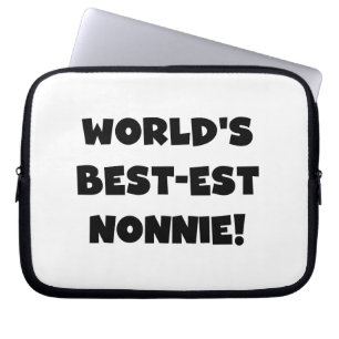 Black Text World's Best Nonnie Gifts Laptop Sleeve