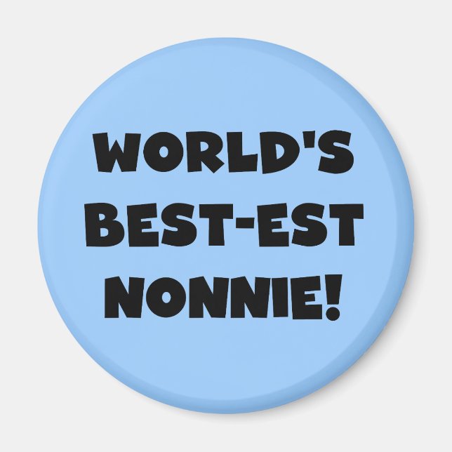 Black Text World's Best Nonnie Gifts Magnet (Framsidan)