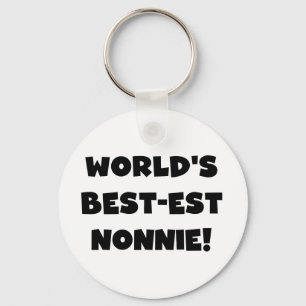 Black Text World's Best Nonnie Gifts Nyckelring