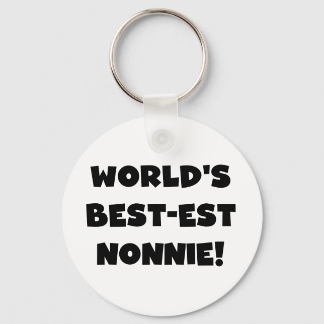 Black Text World's Best Nonnie Gifts Nyckelring (Framsida)