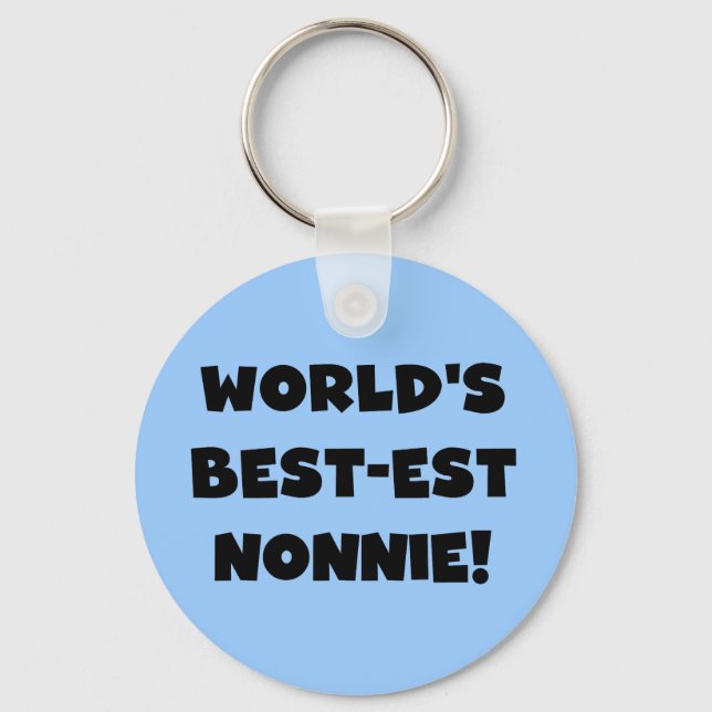 Black Text World's Best Nonnie Gifts Nyckelring (Framsida)